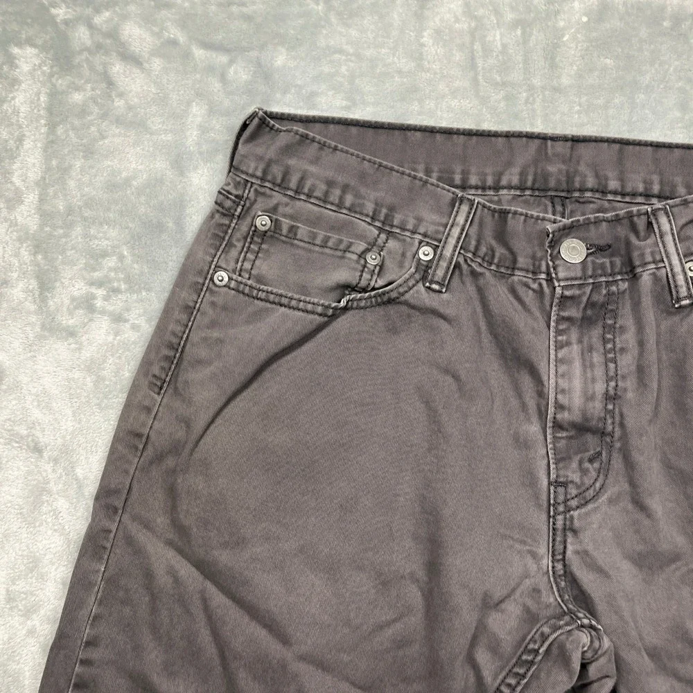 Levi's 514 Straight Fit Pants Mens 34x30 Gray Cotton Casual Twill‎ Trousers